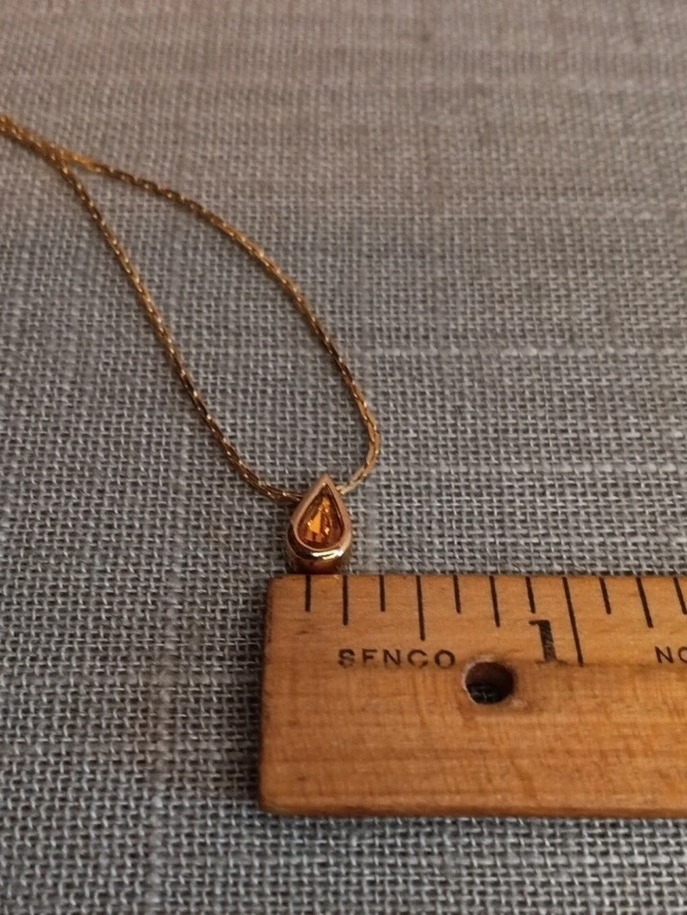Hallmark November Topaz Gold Tone Teardrop Pendant Necklace 15